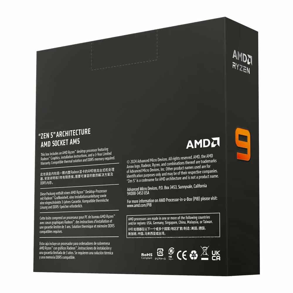 (image for) AMD Ryzen 9 9900X 12 Core AM5 CPU/Processor